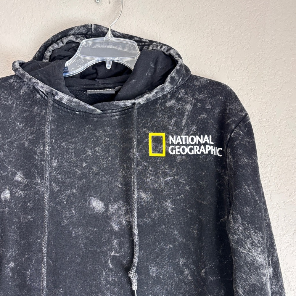 National Geographic Black and Gray Tie-Dye Hoodie Adult Unisex M New Mexico logo - Picture 4 of 10